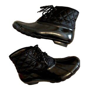 Skechers Pond-Lil Women's Quilted Lace Up Waterproof Lined Boots Black - Size 10